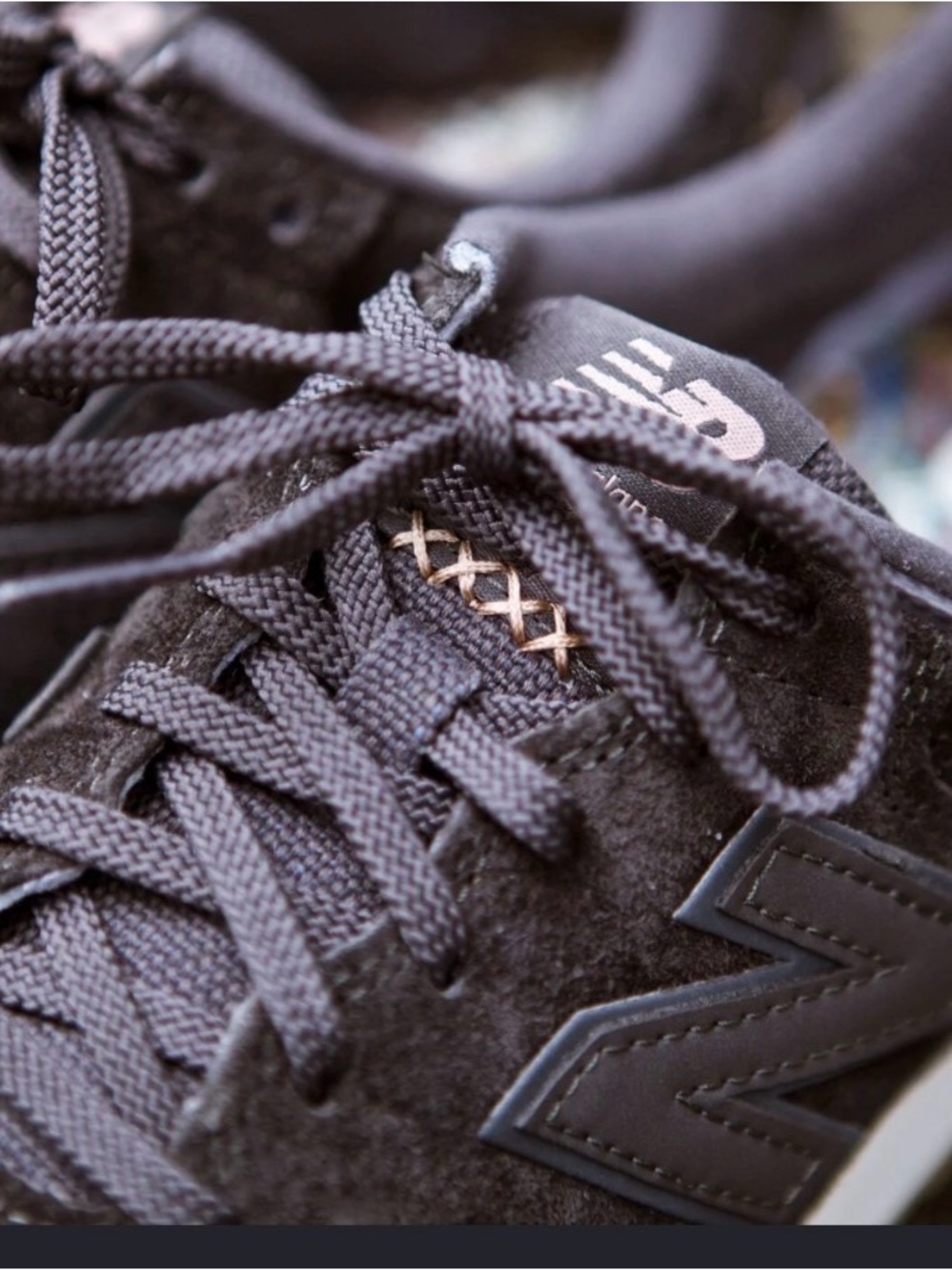 New Balance 696 Dark Gray Suede Athletic Sneakers with Tan Outsole